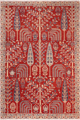 handmade Transitional Kafkaz Red Red Hand Knotted RECTANGLE 100% WOOL area rug 7 x 10